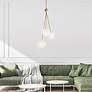 1_Uttermost Geodesic 14" Wide Antique Brass 3-Light Pendant