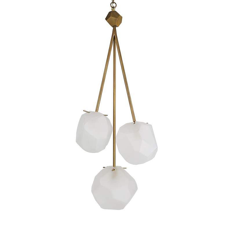Image 4 Uttermost Geodesic 14" Wide Antique Brass 3-Light Pendant more views