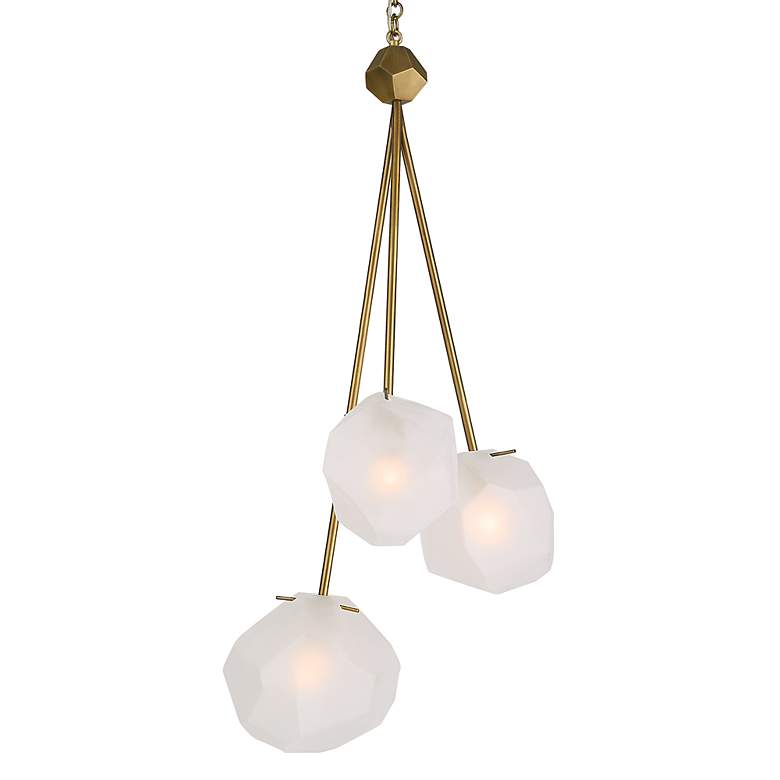 Image 5 Uttermost Geodesic 14" Wide Antique Brass 3-Light Pendant more views