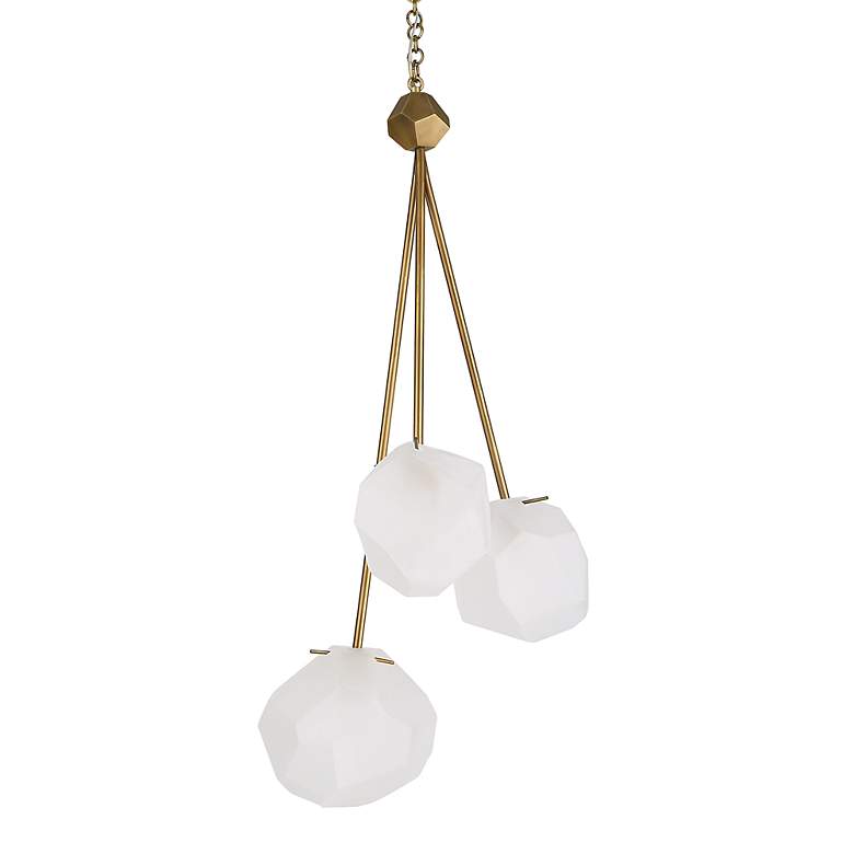 Image 6 Uttermost Geodesic 14" Wide Antique Brass 3-Light Pendant more views