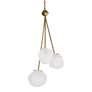 6_Uttermost Geodesic 14" Wide Antique Brass 3-Light Pendant more views