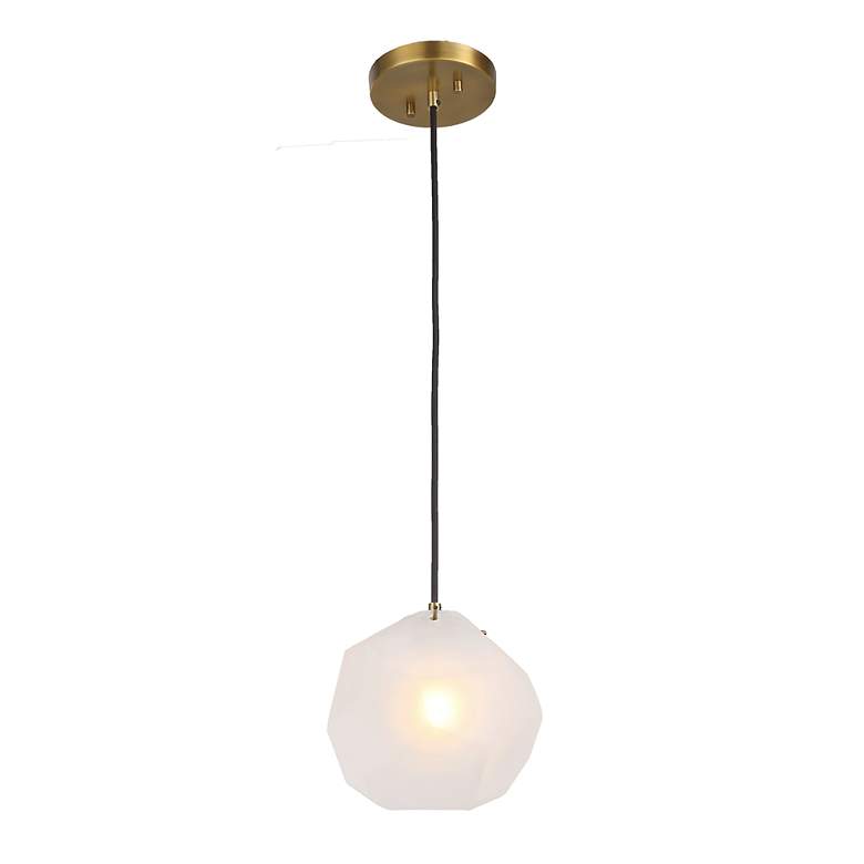 Image 1 Uttermost Geodesic 8"W Frosted Geometric Glass Mini Pendant