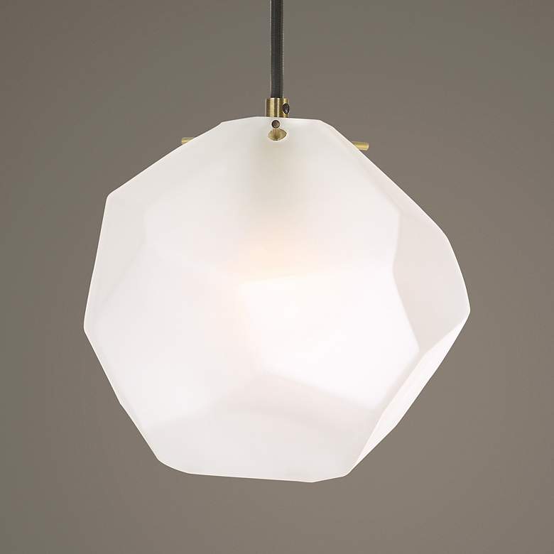 Image 2 Uttermost Geodesic 8"W Frosted Geometric Glass Mini Pendant more views