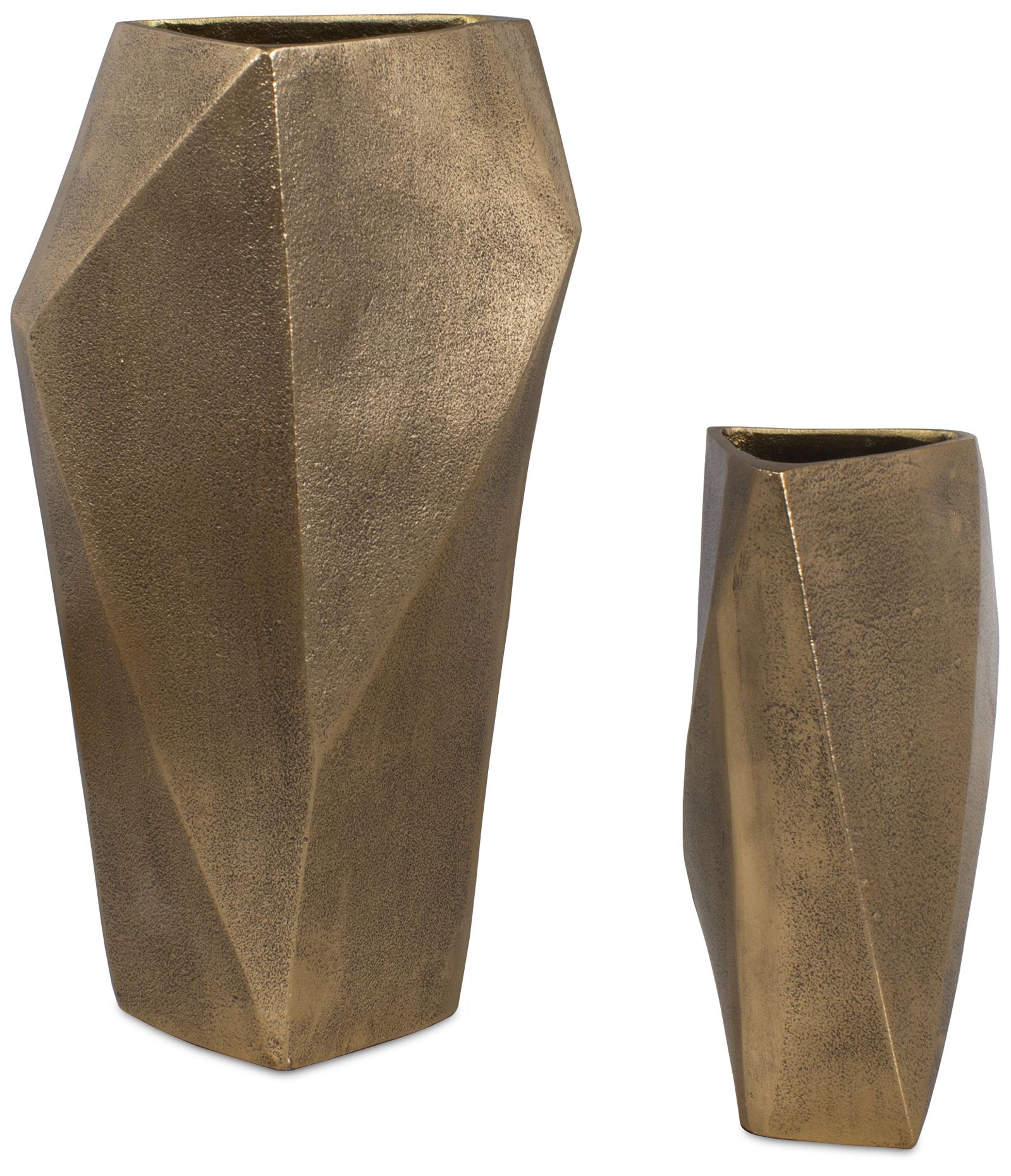 Image 2 Uttermost GeoForm Brass Aluminum Outdoor Vases Set of 2