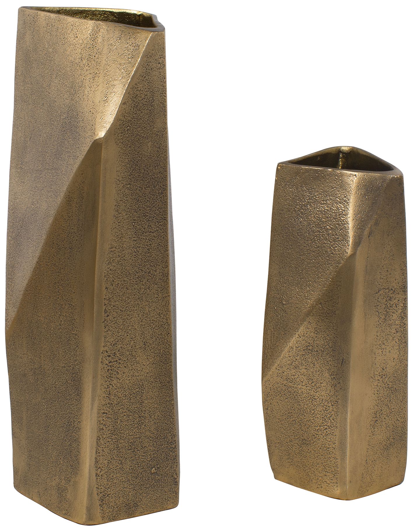 Image 3 Uttermost GeoForm Brass Aluminum Outdoor Vases Set of 2 more views