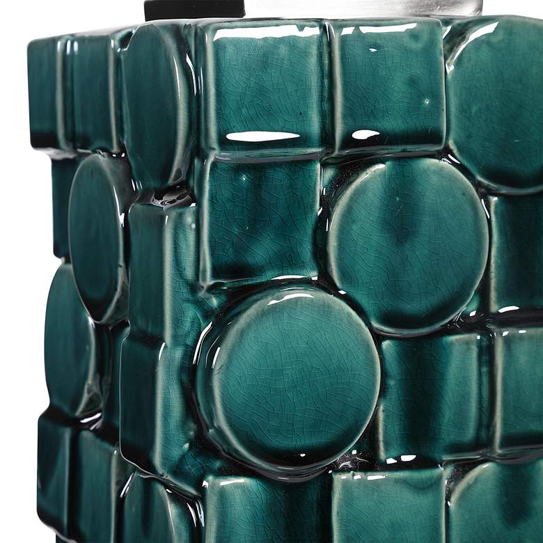 Image 3 Uttermost Geometry 31" Deep Emerald Green Glaze Ceramic Table Lamp more views