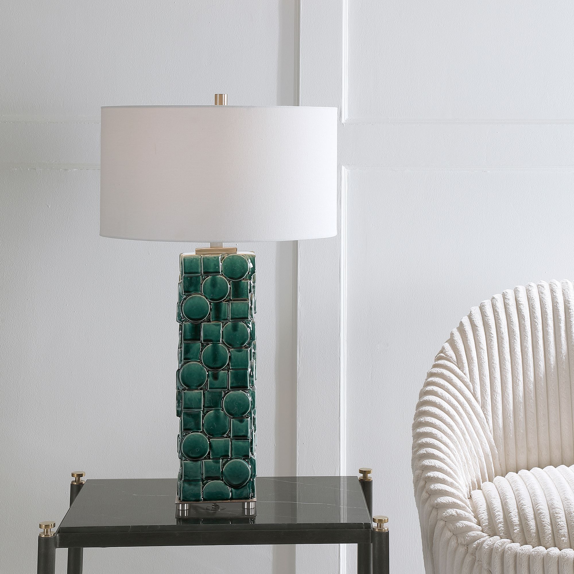 dark green bedside lamps