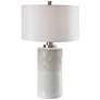Uttermost Georgios Aged White Ceramic Cylindrical Table Lamp