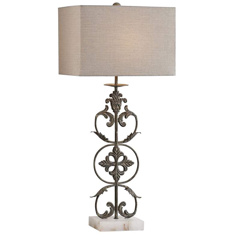 Image 1 Uttermost Gerosa Distressed Aged Bronze Table Lamp