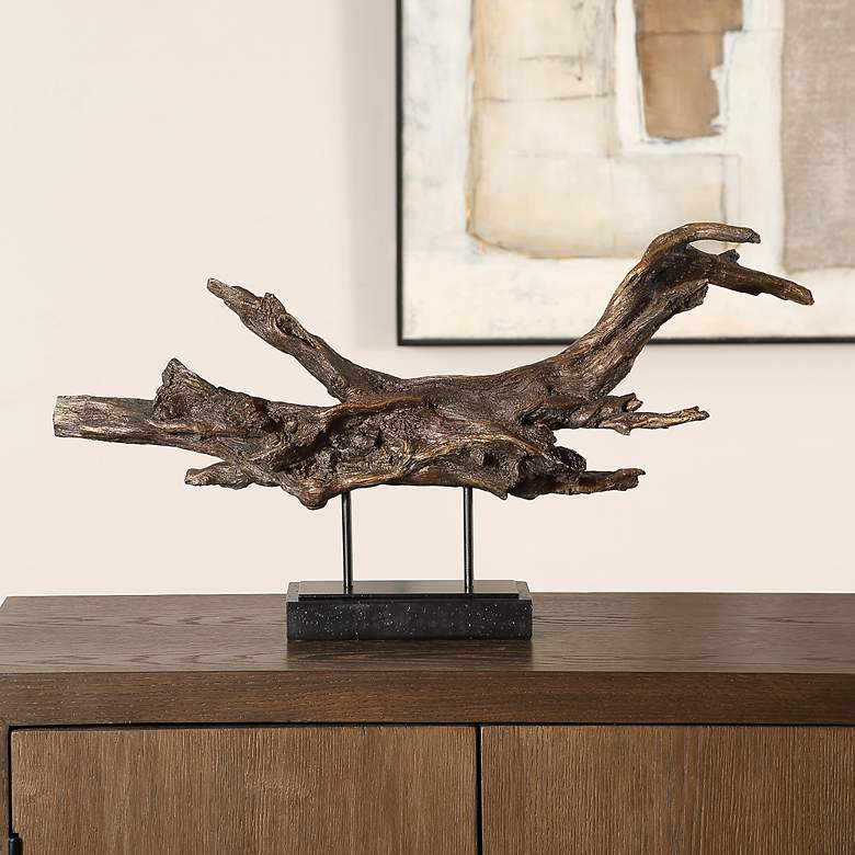 Image 3 Uttermost Gilded Branch 25" Wide Dark Brown Sculpture more views