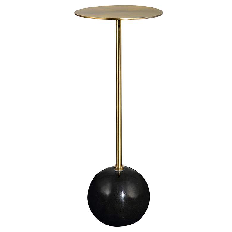Image 2 Uttermost Gimlet 22 inch High Marble and Brass Art Deco Modern Drink Table
