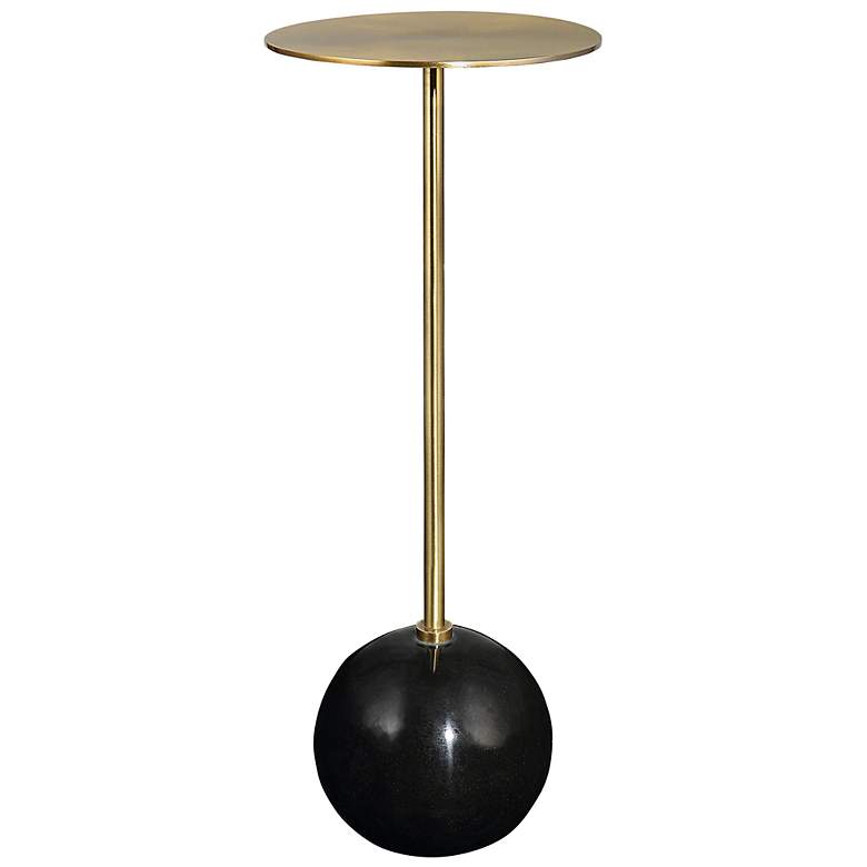 Image 2 Uttermost Gimlet 22 inch High Marble and Brass Art Deco Modern Drink Table