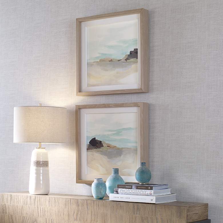 Image 3 Uttermost Glacial 22 3/4" Square 2-Piece Framed Wall Art Set more views