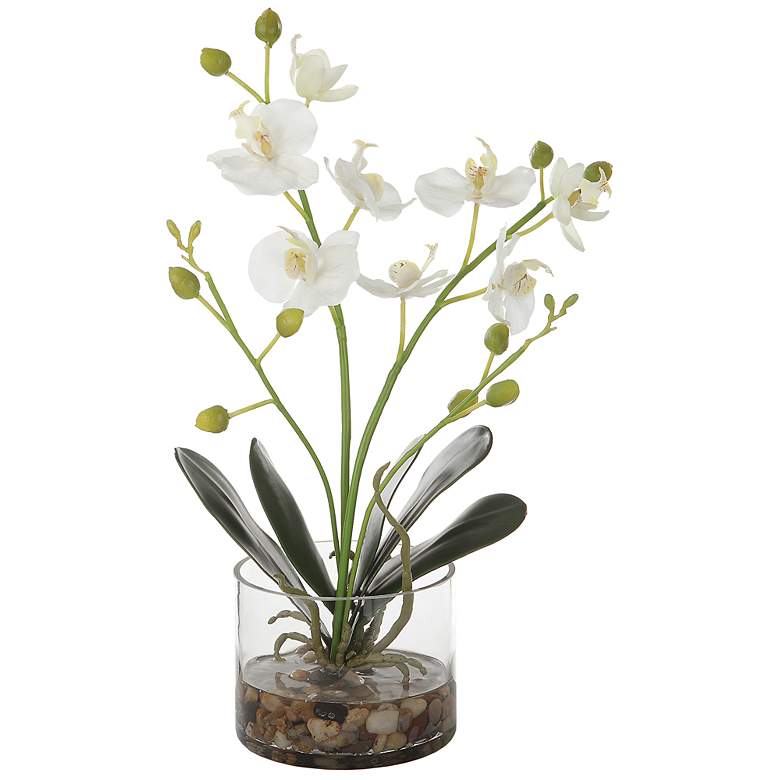 Image 2 Uttermost Glory White Orchid 13"H Faux Flowers in Container