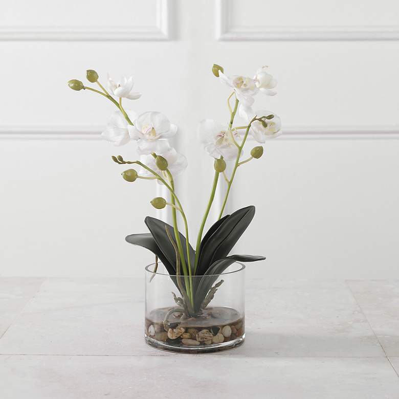 Image 3 Uttermost Glory White Orchid 13"H Faux Flowers in Container more views