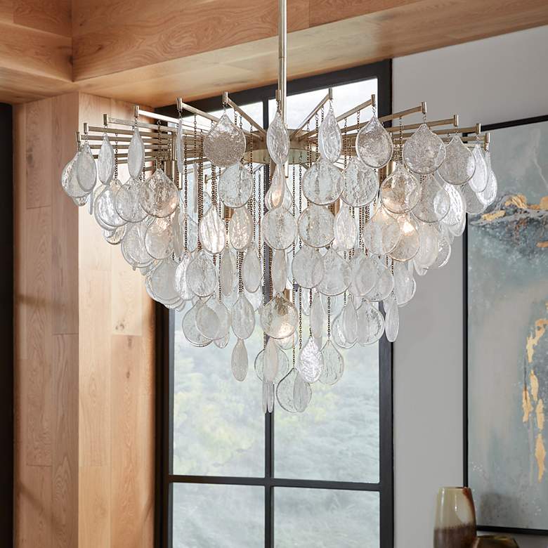 Image 1 Uttermost Goccia 28 3/4" Wide Silver 6-Light Pendant Light