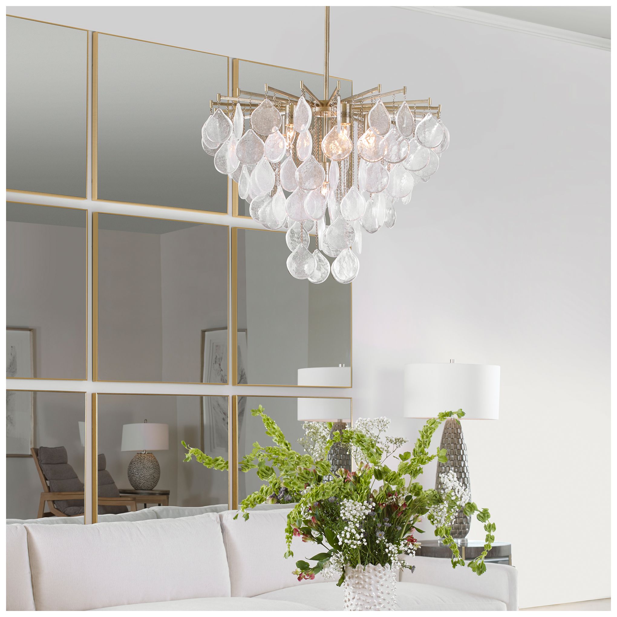 Uttermost Goccia 28 3/4" Wide Silver 6-Light Pendant Light