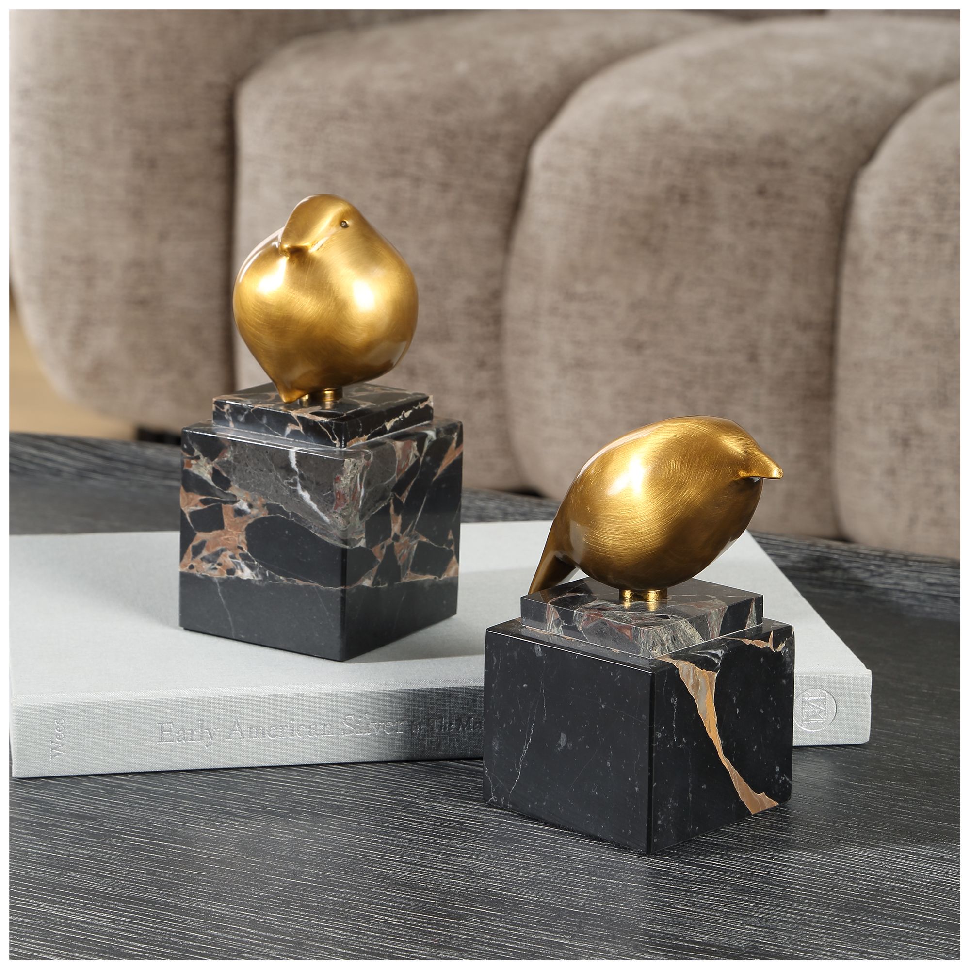 Image 4 Uttermost Golden Finch 2-Piece Accent Statues more views