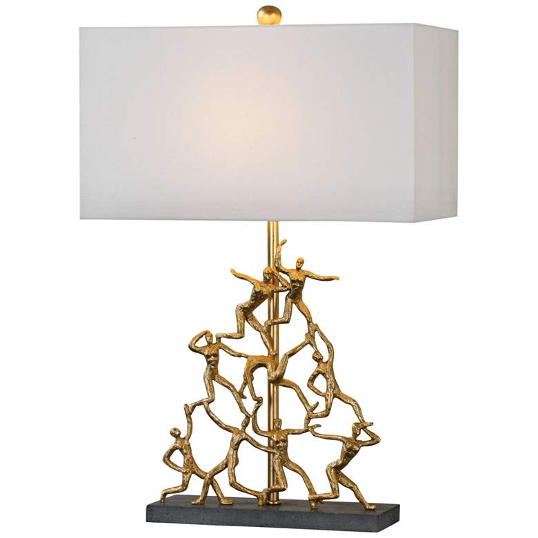 Image 1 Uttermost Golden Gymnasts Metallic Figurative Table Lamp