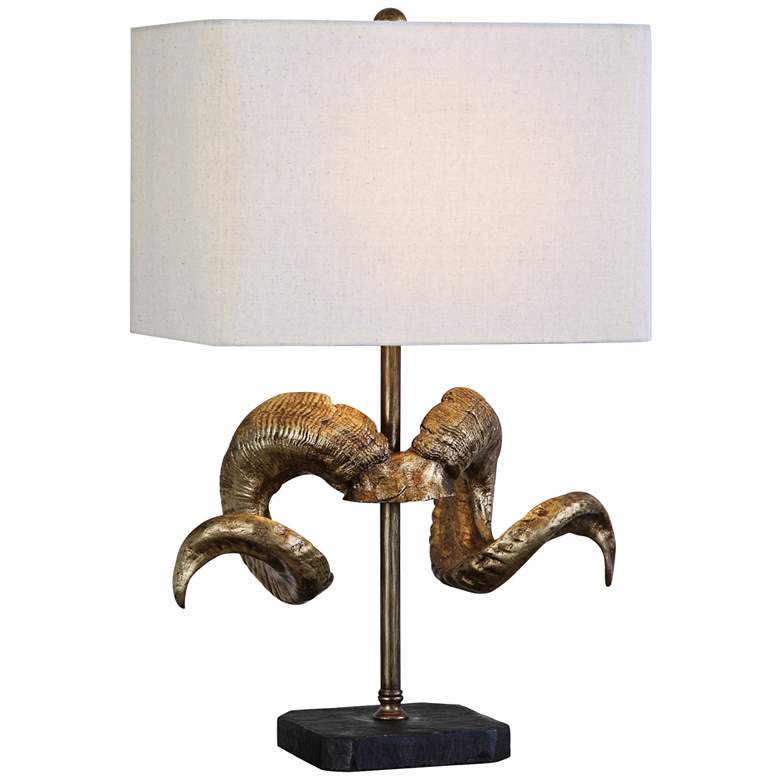 Image 1 Uttermost Golden Horns Antiqued Gold Leaf Table Lamp