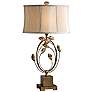 Uttermost Golden Leaves 29" Crystal and Gold Table Lamp