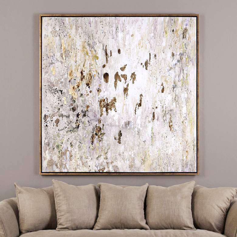 Image 2 Uttermost Golden Raindrops 62" Wide Canvas Wall Art