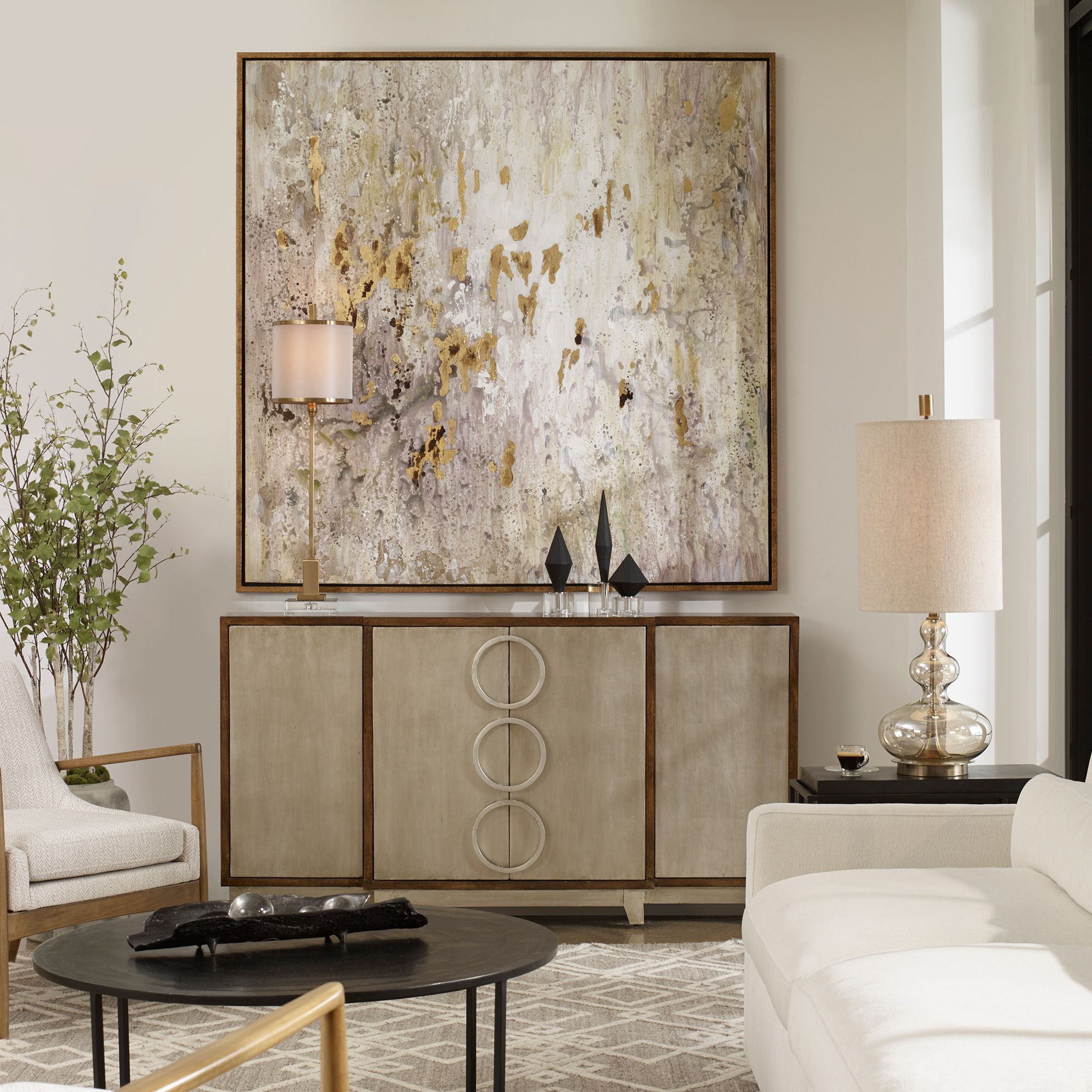 Image 6 Uttermost Golden Raindrops 62" Wide Canvas Wall Art more views
