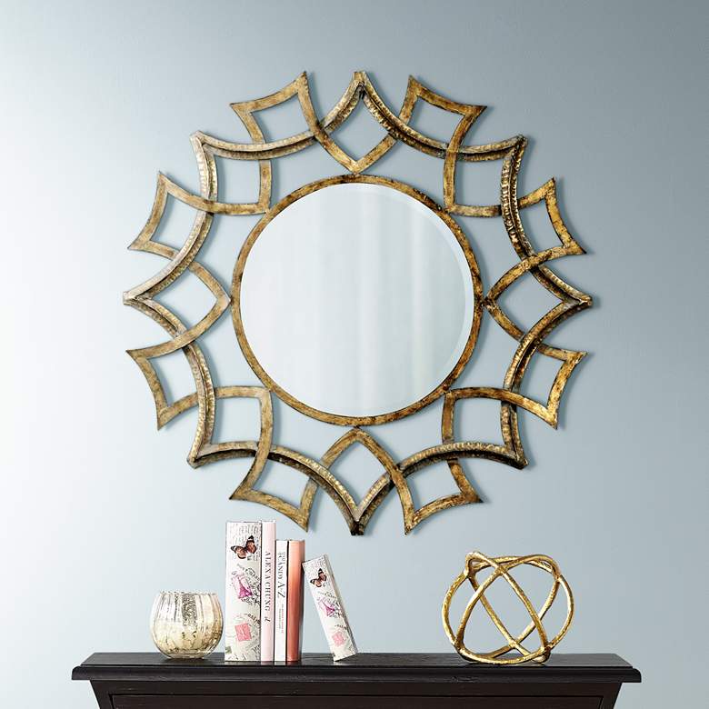 Image 1 Uttermost Golden Voyage 40 inch Round Wall Mirror
