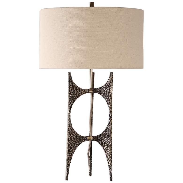 Image 2 Uttermost Goldia 26 3/4" Antique Golden Bronze Hammered Table Lamp