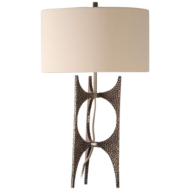 Image 3 Uttermost Goldia 26 3/4" Antique Golden Bronze Hammered Table Lamp more views