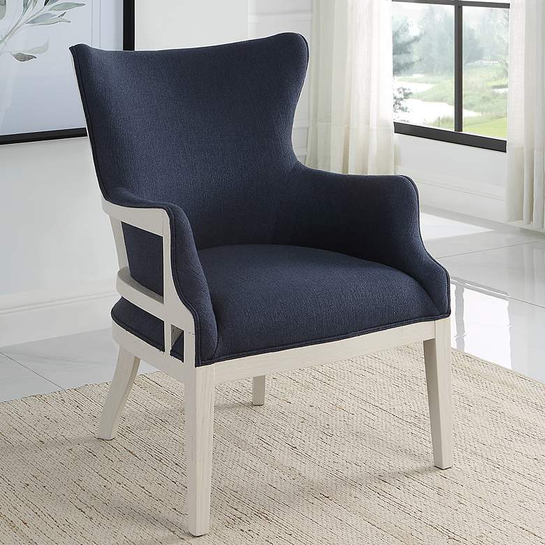 Image 1 Uttermost Gordonston Blue Fabric Accent Chair