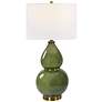 Uttermost Gourd Moss Green Glaze Ceramic Table Lamp