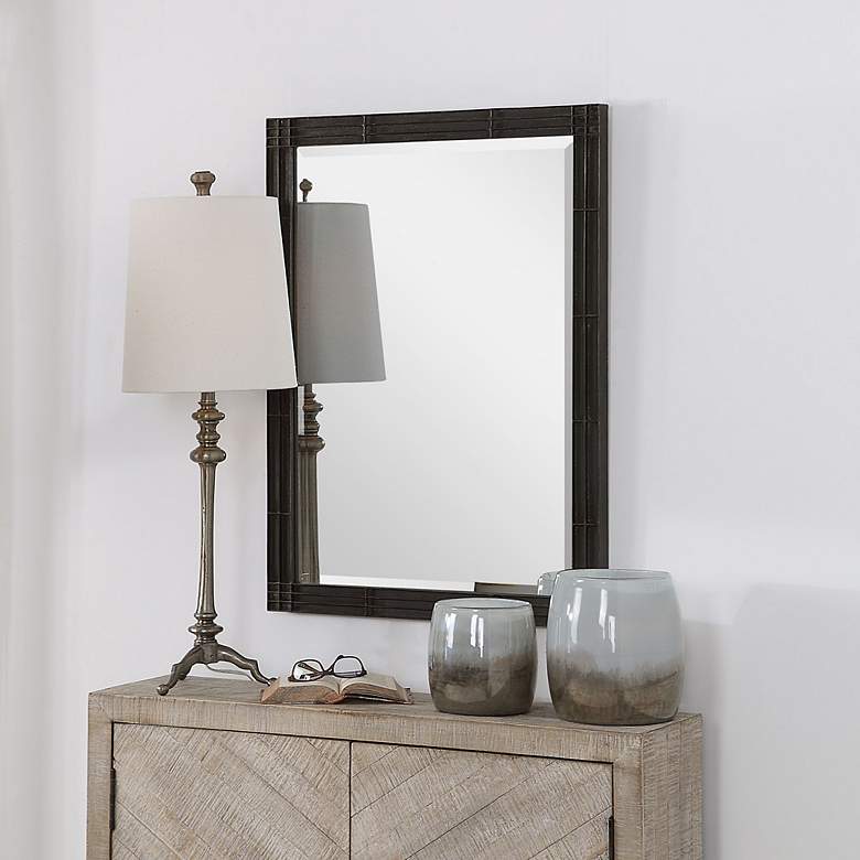 Image 4 Uttermost Gower Rustic Black 25 1/4" x 34 3/4" Vanity Mirror more views