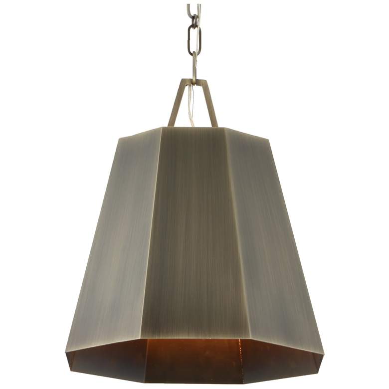 Image 2 Uttermost Granada 15" Wide Weathered Brass 1-Light Pendant