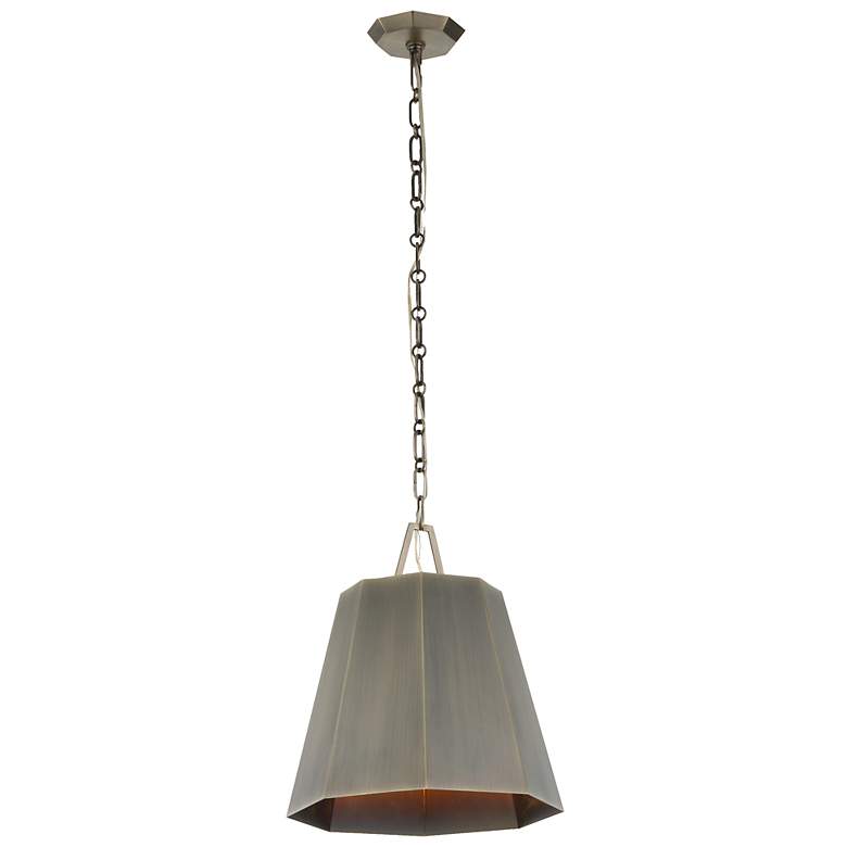 Image 5 Uttermost Granada 15" Wide Weathered Brass 1-Light Pendant more views
