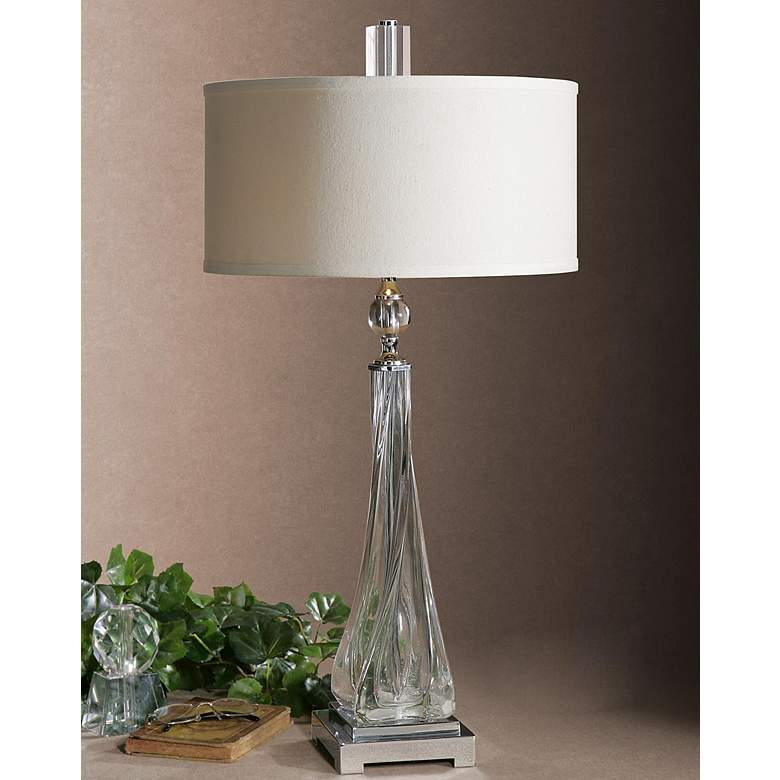 Image 1 Uttermost Grancona 31 3/4 inch Clear Twisted Glass Table Lamp