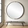 1_Uttermost Grand Pendulum Black 72 1/4" Round Wall Mirror