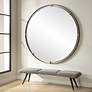 3_Uttermost Grand Pendulum Black 72 1/4" Round Wall Mirror more views