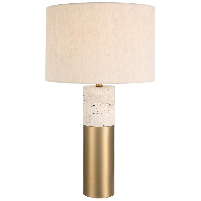 Image 2 Uttermost Gravitas 27 1/2" Brushed Brass and Stone Table Lamp