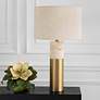 3_Uttermost Gravitas 27 1/2" Brushed Brass and Stone Table Lamp more views