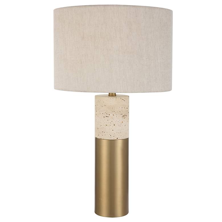 Image 4 Uttermost Gravitas 27 1/2" Brushed Brass and Stone Table Lamp more views