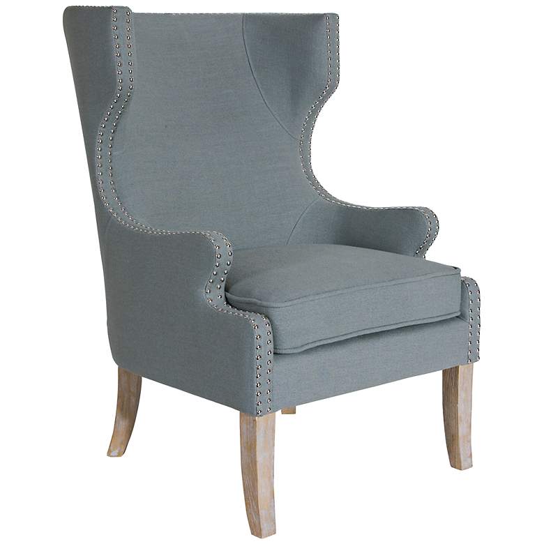 Image 1 Uttermost Graycie Gray Linen Wing Chair