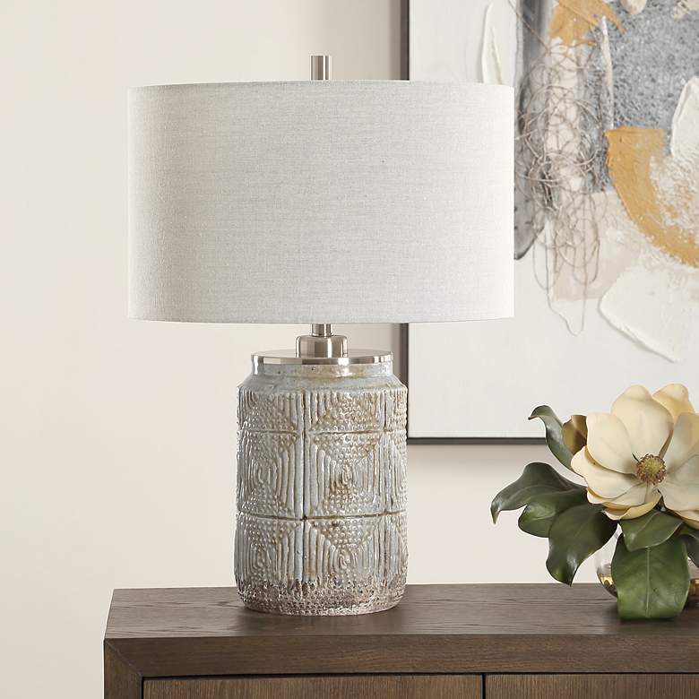 Image 4 Uttermost Graydon Dusty Gray Ceramic Table Lamp more views