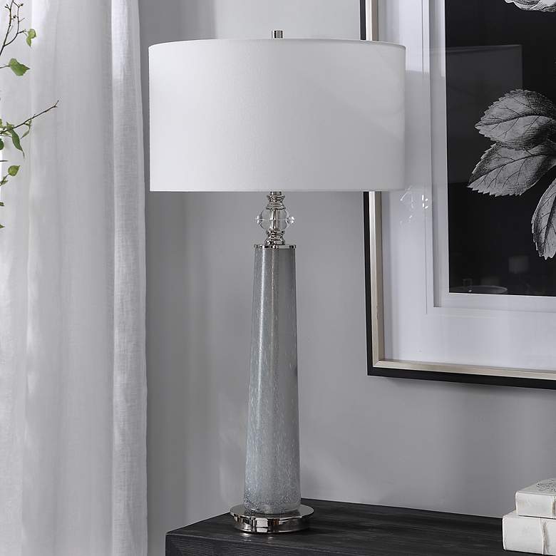 Image 1 Uttermost Grayton 33 inch Speckled Glass Buffet Table Lamp