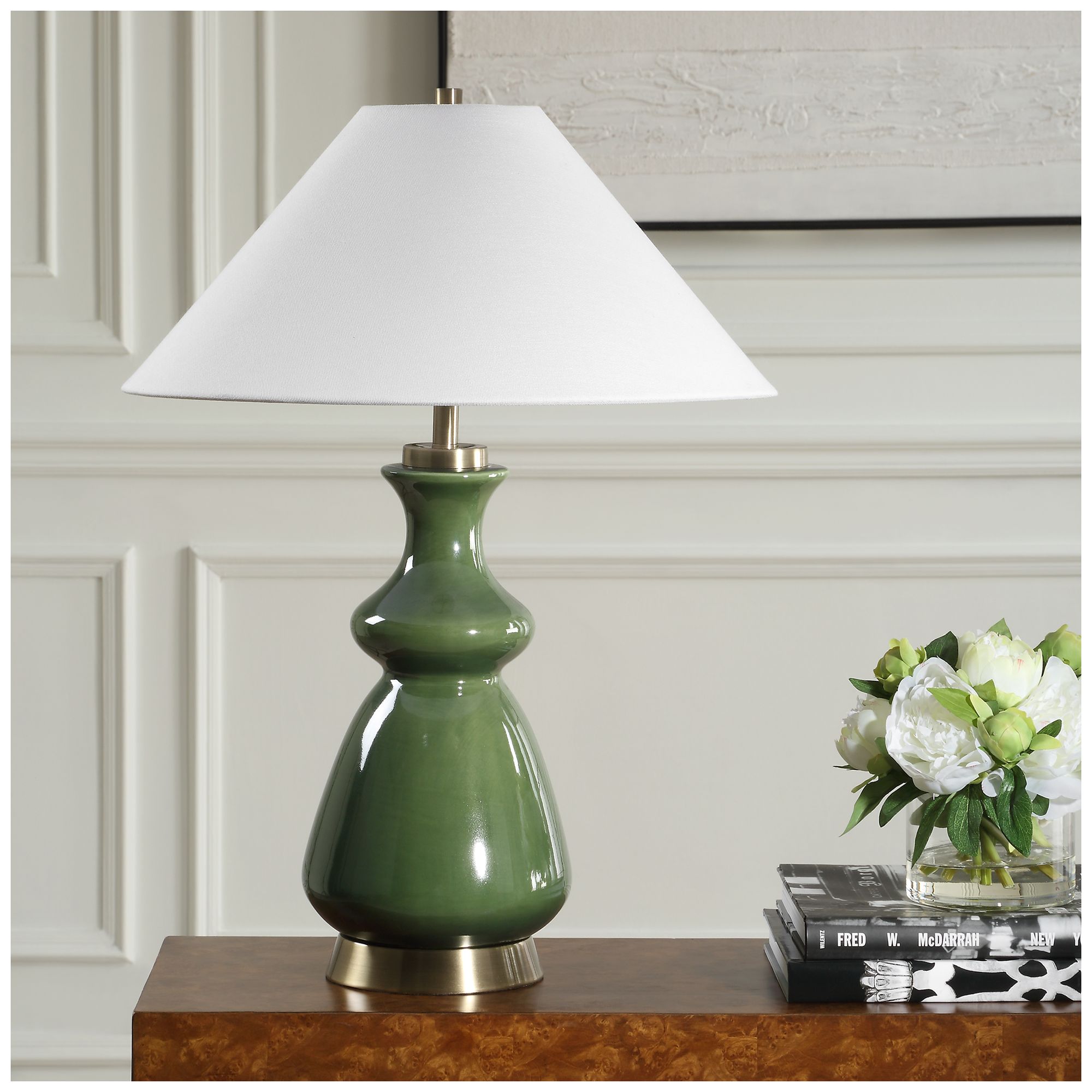 Image 3 Uttermost Green Thumb 27 1/2" Moss Green Ceramic Table Lamp more views