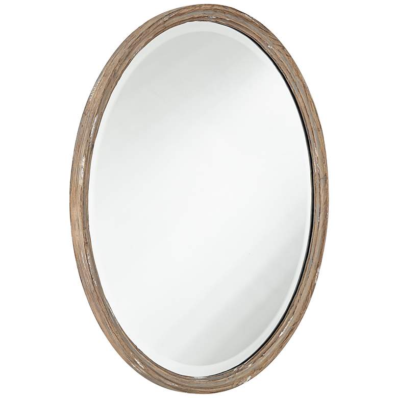 Image 4 Uttermost Greta Faux Wood 34" Round Wall Mirrors Set of 2 more views