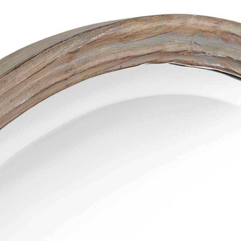 Image 3 Uttermost Greta Faux Wood Finish 34" Round Wall Mirror more views