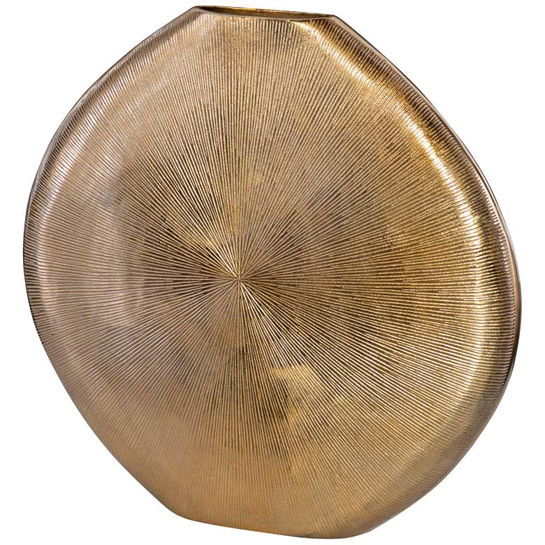 Image 2 Uttermost Gretchen 23" High Ribbed Gold Modern Vase