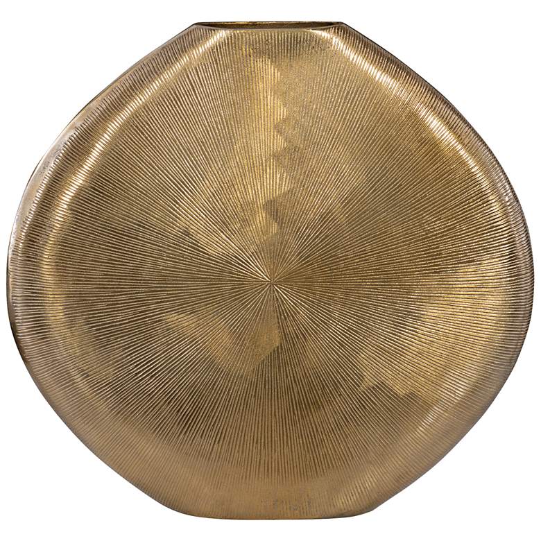 Image 3 Uttermost Gretchen 23" High Ribbed Gold Modern Vase more views