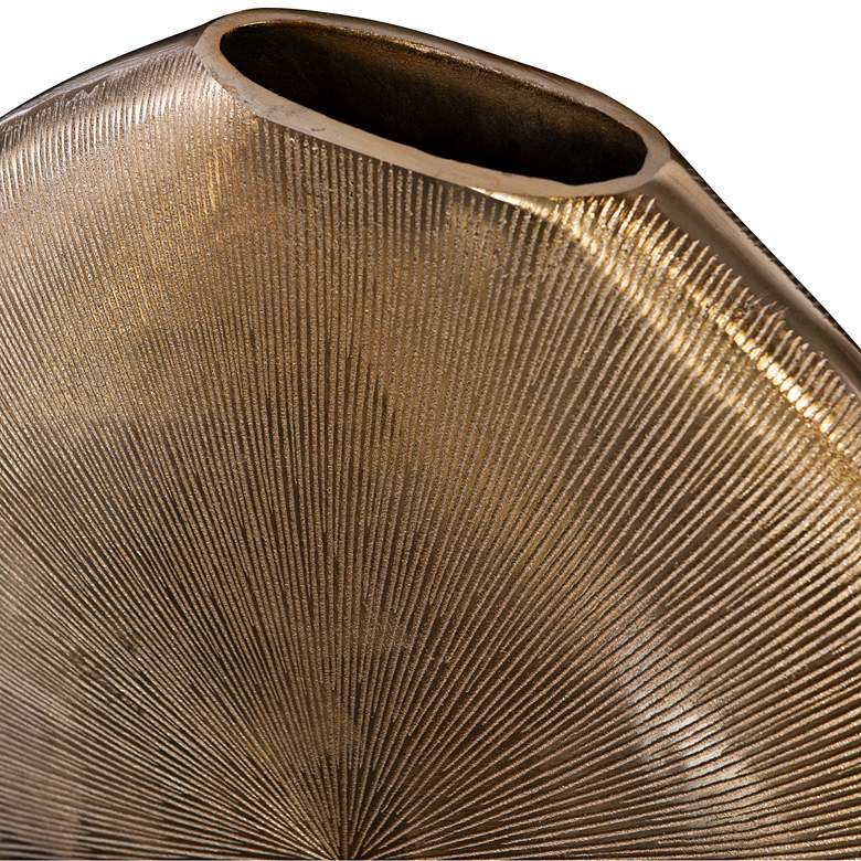 Image 4 Uttermost Gretchen 23" High Ribbed Gold Modern Vase more views